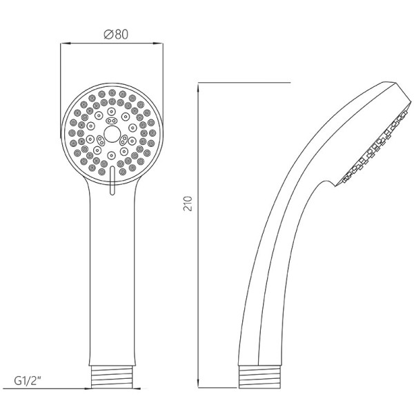 Лейка душевая Melodia 3 функции d75 хром/серый (MKP20412)