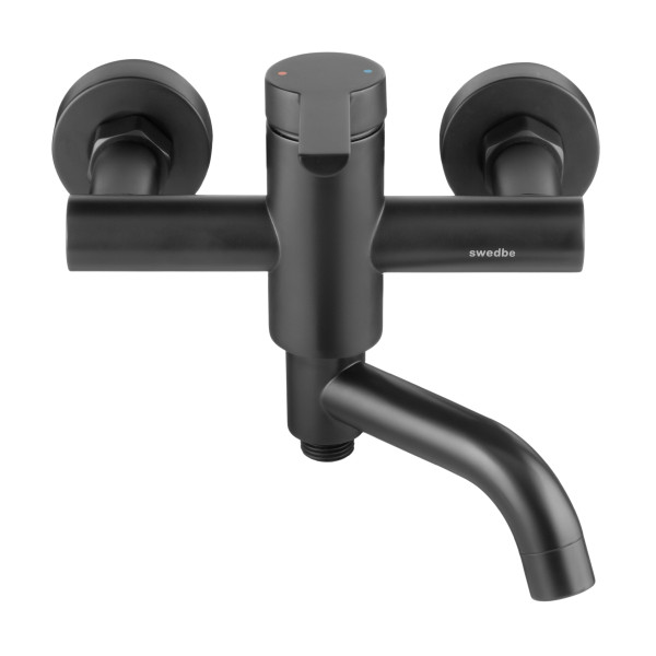 Смеситель для ванны Swedbe Diana с повортн.изливом черный (1030B)