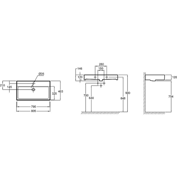 Раковина подвесная Jacob Delafon Vivienne 80,5x46,3 белая (EXBI112-BCM)