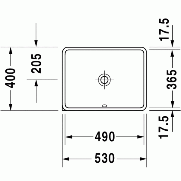 Раковина врезная Duravit Starck 49х36 без отверстия под смеситель (0305490000)