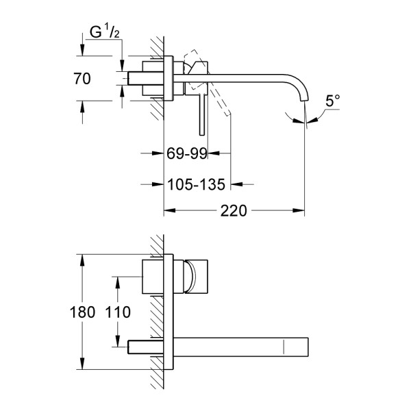 Смеситель для раковины Grohe Allure (19386000)