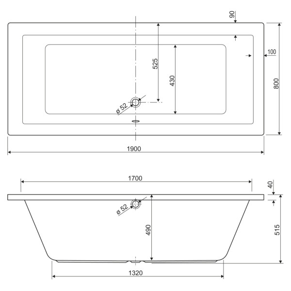 Ванна акриловая Cezares Plane 190x80x63 белый (PLANE-190-80-49-W37) Ванна акриловая Cezares Plane 190x80x63 белый (PLANE-190-80-49-W37)