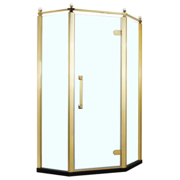 Душевое ограждение Azario Ontario 90х90х200 стекло прозрачное профиль хром золото (AZ-NBB3231 90 GOLD)