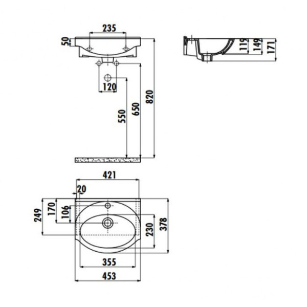 Раковина мебельная Creavit Epic 45x37,8 белая (ET045-00CB00E-0000)