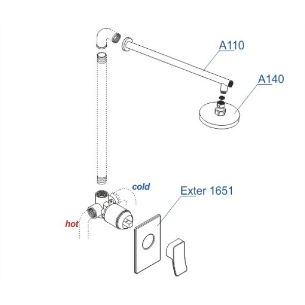 Смеситель для душа WasserKRAFT Exter  Бронза светлая (A12610)