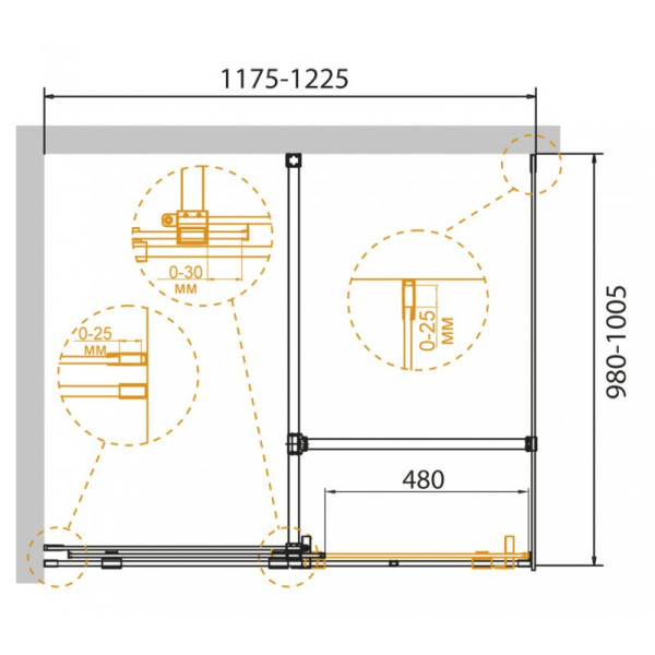 Душевой уголок Cezares Stream 120x100 стекло прозрачное (STREAM-AH-1-120/100-C-Cr) Душевой уголок Cezares Stream 120x100 стекло прозрачное (STREAM-AH-1-120/100-C-Cr)