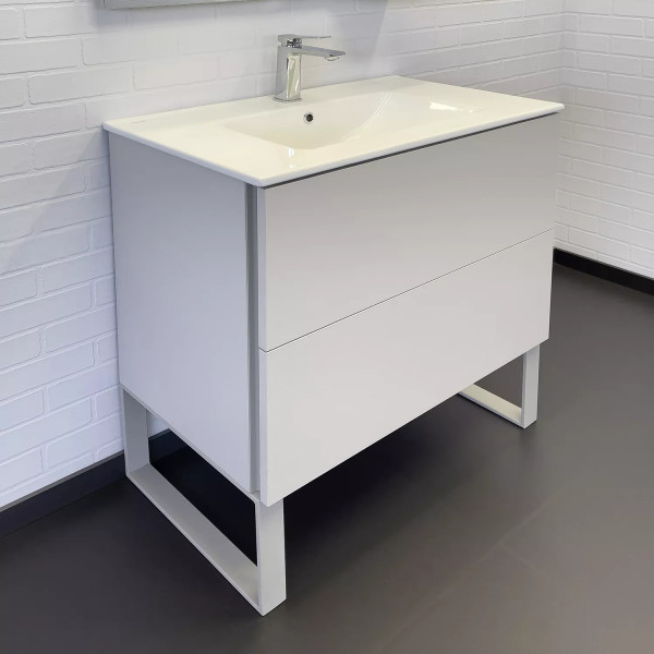 Тумба подвесная с раковиной Comforty Бильбао 800x465x850 серый шёлк (00-00017176)