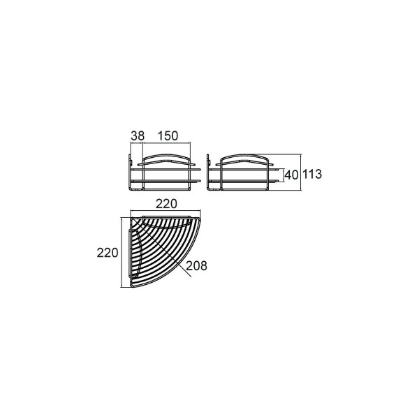Полка для ванной комнаты Milardo 22x22x11,3 хром (206WC00M44)