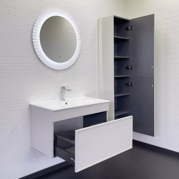Тумба подвесная с раковиной Comforty Мадрид 800x465x465 серый шёлк (00-00018685)