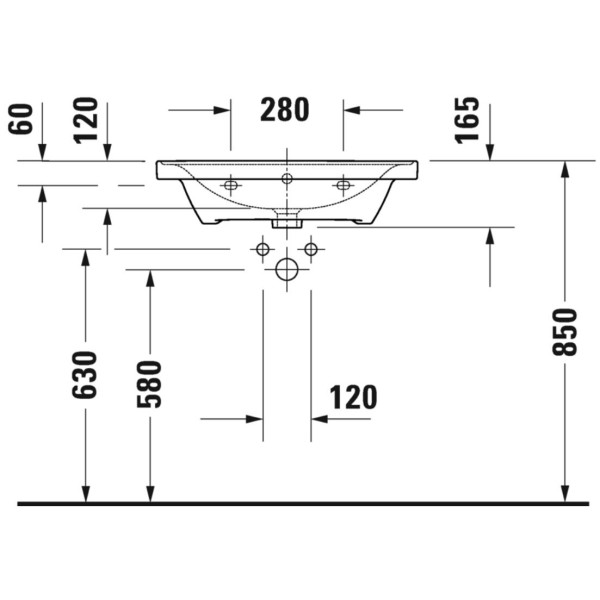 Раковина подвесная Duravit D-NEO 65*48