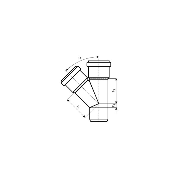 Тройник SKEA 110х58х45 Ostendorf Skolan Safe PP-MD (335220)