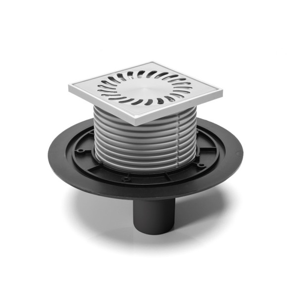 Трап MCH с нижним сливом универсальный DN40 решетка нерж. 122x122 (г/з+с/з)