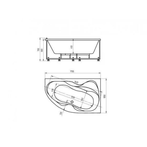 Ванна акриловая Aquatek Вега 170x105 левосторонняя белая (VEG170-0000066) Ванна акриловая Aquatek Вега 170x105 левосторонняя белая (VEG170-0000066)