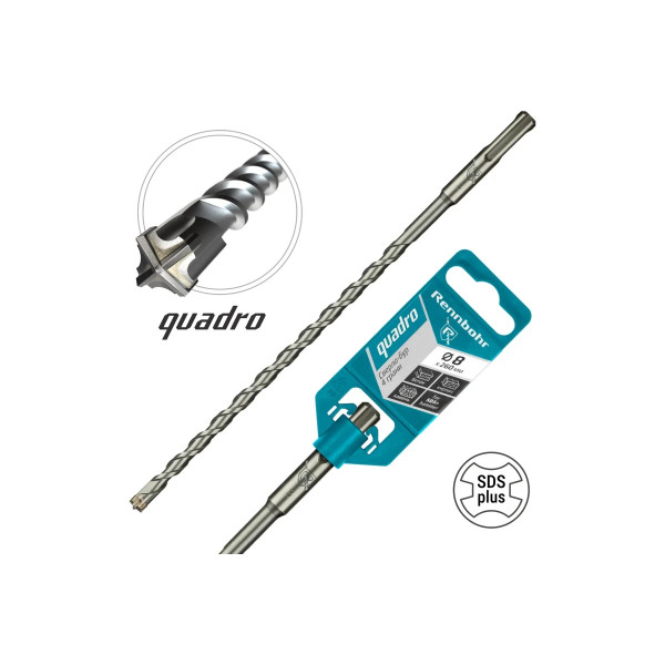 Бур для перфоратора SDS+ 8х260 мм. Rennbohr Quadro (4 грани) (510826)