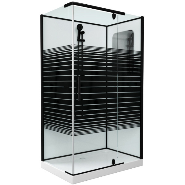 Душевая кабина Grossman 120x80 стекло прозрачное с рисунком, профиль черный (GR-272QR) Душевая кабина Grossman 120x80 стекло прозрачное с рисунком, профиль черный (GR-272QR)