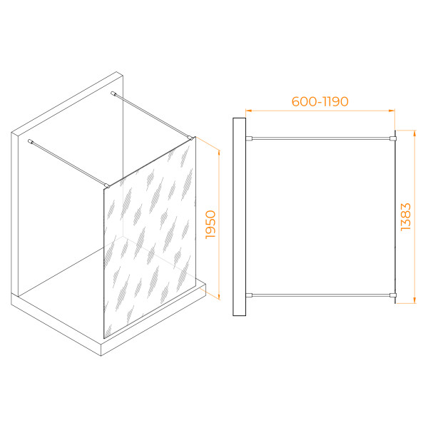 Душевое ограждение RGW Walk In 140x195 стекло прозрачное, профиль хром (35101614-11) Душевое ограждение RGW Walk In 140x195 стекло прозрачное, профиль хром (35101614-11)