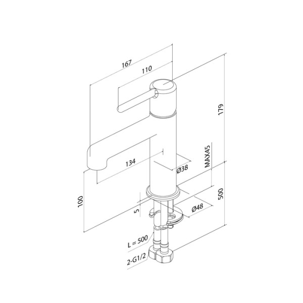 Смеситель для раковины Iddis Aiger черный (AIGGB00i01)