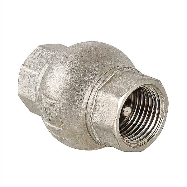 Клапан обратный вертикальный 1 1/2" Valtec с латунным седлом, никель (VT.151.N.08) Клапан обратный вертикальный 1 1/2" Valtec с латунным седлом, никель (VT.151.N.08)