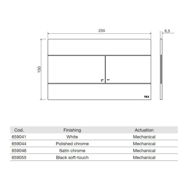 Клавиша смывная Oli Slim хром глянцевый (659044)