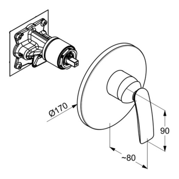 Смеситель для душа Kludi Balance хром, внешняя часть (526558775) Смеситель для душа Kludi Balance хром, внешняя часть (526558775)