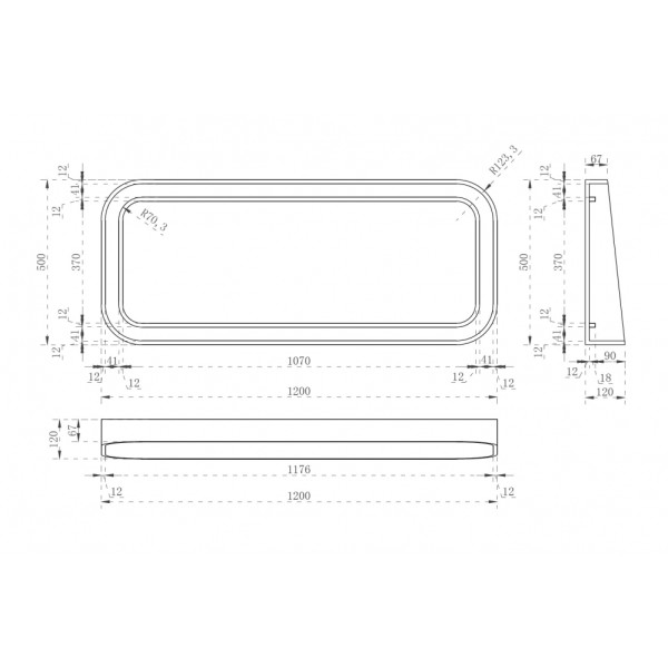 Зеркало для ванной Abber Kristall 50x120 с подсветкой (AT6702Rubin)