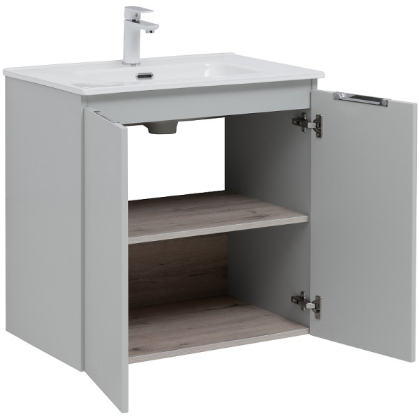 Тумба подвесная Aquanet Алвита new 70 2 дверцы, серый (00303903)