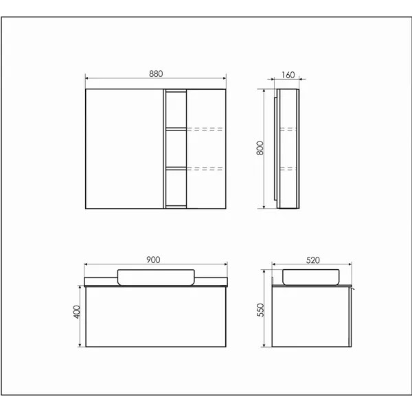 Тумба подвесная с раковиной Comforty Милан 900x520x545 белый глянцевый/графит (00-00014426) Тумба подвесная с раковиной Comforty Милан 900x520x545 белый глянцевый/графит (00-00014426)