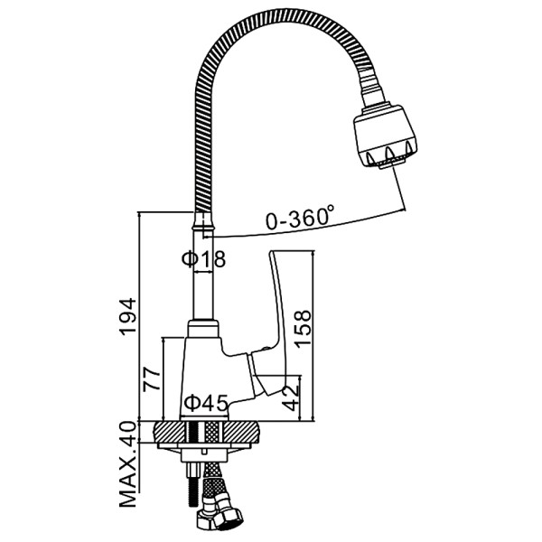 Смеситель для кухни Ledeme хром (L4372)