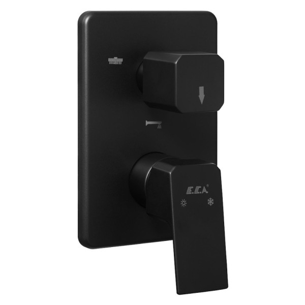 Смеситель для ванны и душа E.C.A. Tiera внешняя часть черный (102167305C1EX-K)