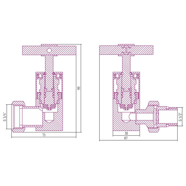 Вентиль Сунержа 3D правый крест 1/2"Нx3/4" накидная гайка (00-1411-1234)