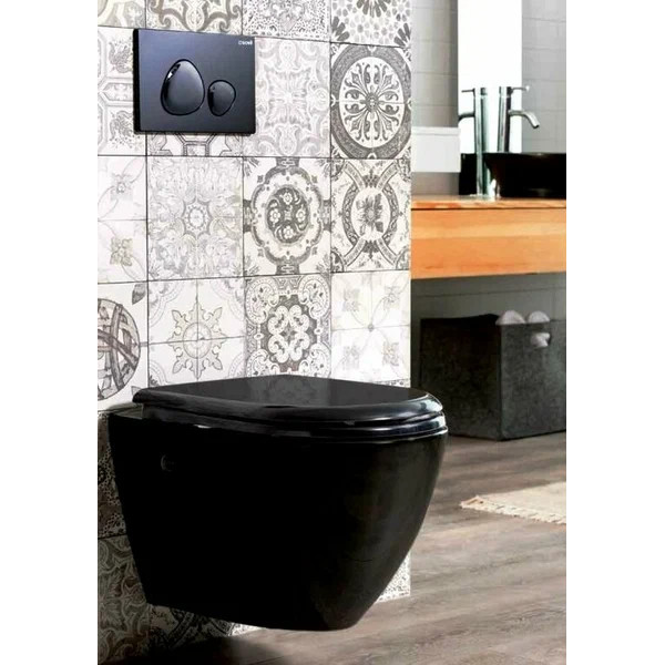 Унитаз подвесной с биде Creavit 35,5x49,8x37,5 черный (TP32,5-00SI00E-0000)