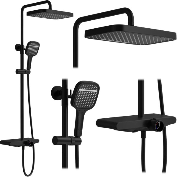 Душевая система на три режима Rea Bari Black mat (REA-P0891)