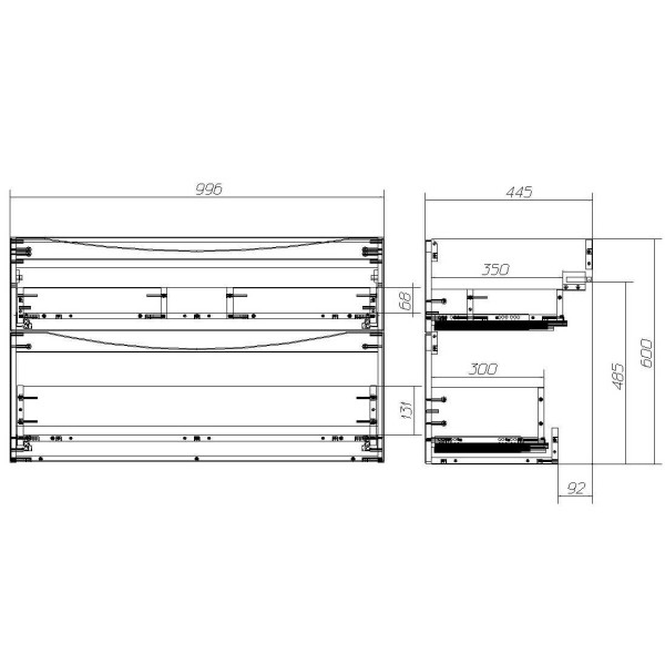 Тумба подвесная BelBagno Marino-H60 100 Rovere Moro (MARINO-H60-1000-2C-SO-RW-P)