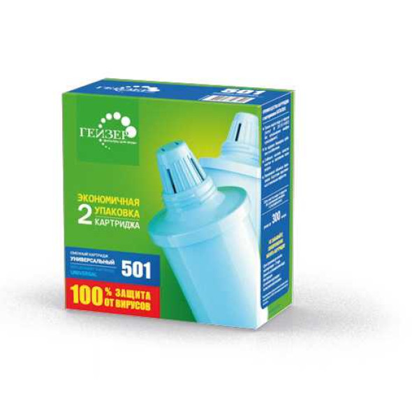 Комплект сменных картриджей к фильтру-кувшину 501 (2 шт.) (50032) Комплект сменных картриджей к фильтру-кувшину 501 (2 шт.) (50032)