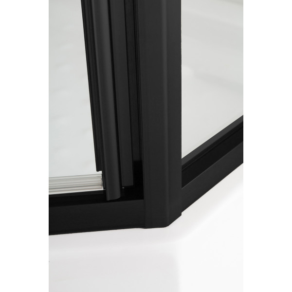 Душевой уголок Cezares ECO 90x90x195 стекло прозрачное, профиль черный (ECO-O-P-1-90-C-NERO)