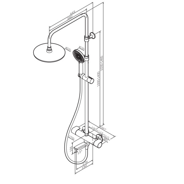 Душевая система AM.PM X-Joy с душевым набором золото (F0785A599)
