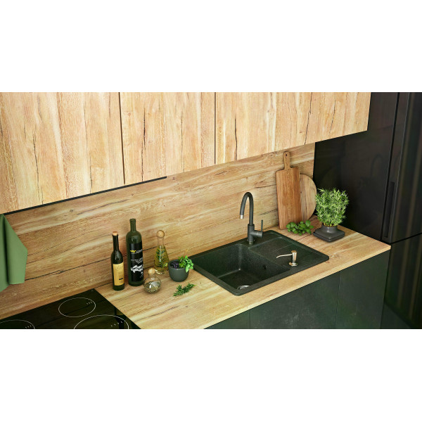 Мойка для кухни Rea nils black Nakrapiany 5W1 гранит 62x44x16 черная с вкраплением (ZLE-00100)