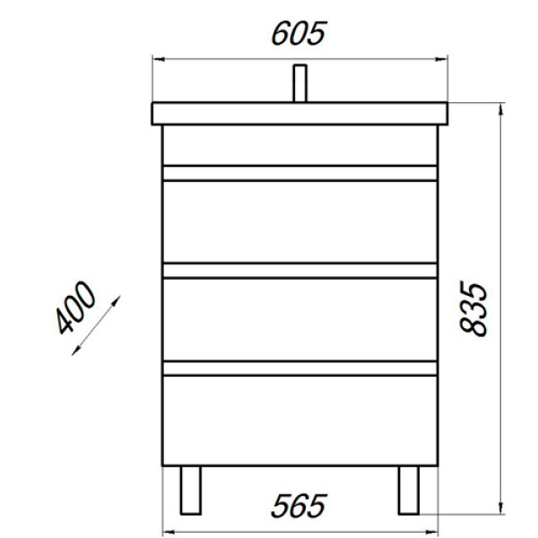 Тумба напольная Melodia Модерн 60 (Фостер 60) DB3 56,5x80 белая/дуб Бардолино (MFR79613WB)