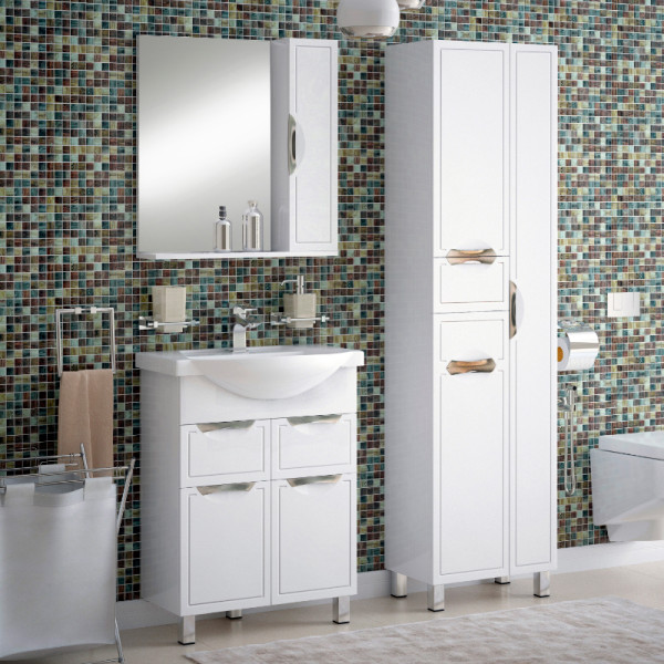 Шкаф зеркальный Melodia Альфа 65 белый (MFR80018WT)