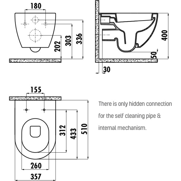 Унитаз подвесной с биде Creavit Free 35,7x51x35 белый (FE320-00CB00E-0000)