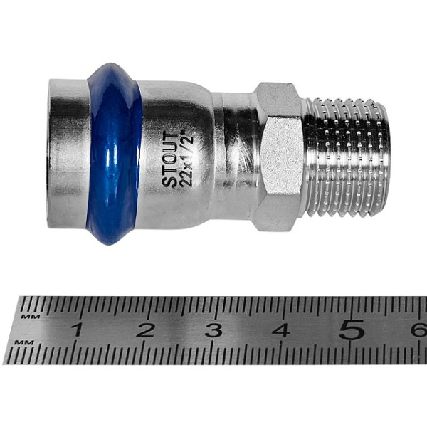 Переход 22х1/2"Н Stout SSS-2021 ВПр-НР (нерж.ст., пресс) SSS-2021-002212
