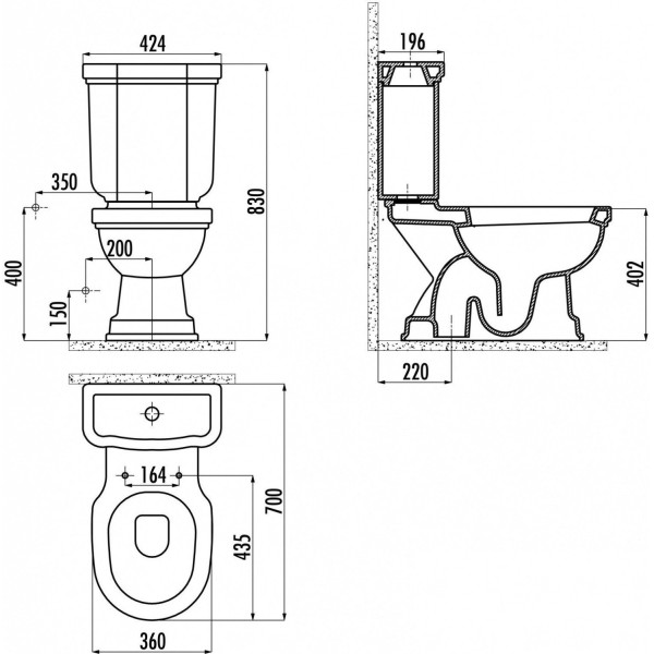 Бачок для унитаза Creavit Klasik белый (KL410-00CB00E-0000)