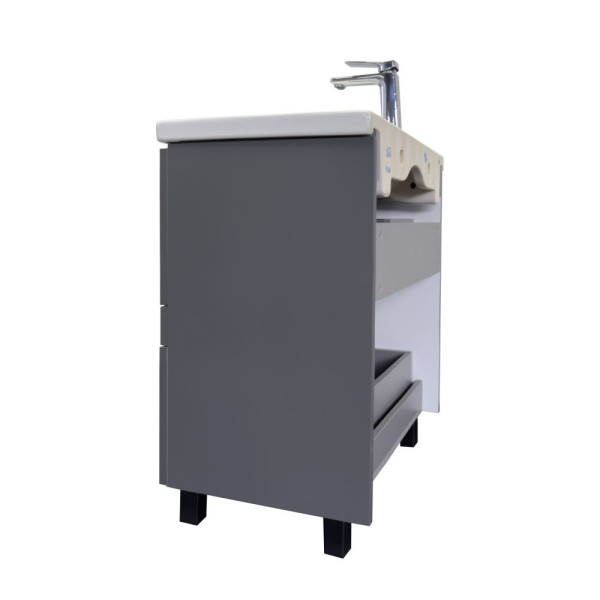Тумба напольная Comforty Лима 700x850x450 антрацит матовый с раковиной (00-00019179)
