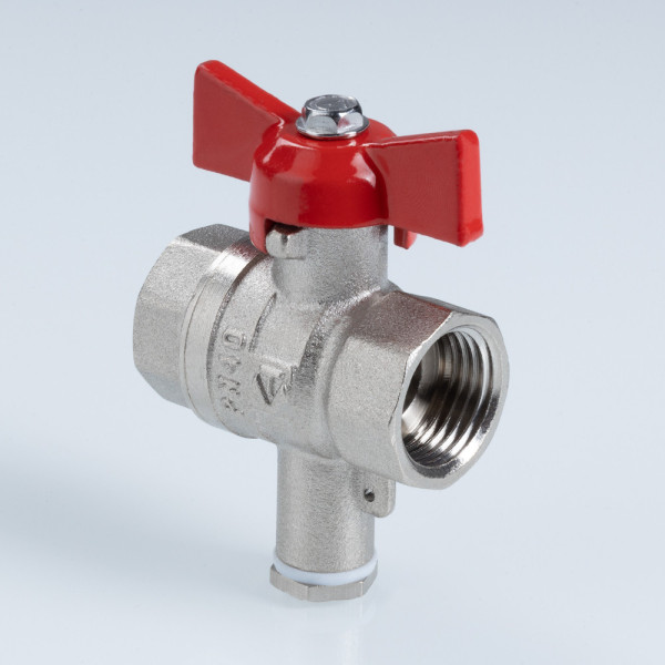 Кран 1/2"хМ10 ВВ шаровый Valtec Стандарт никелированный (ГОСТ) для подключения датчика температуры (красная бабочка) VT.128.N.04 Кран 1/2"хМ10 ВВ шаровый Valtec Стандарт никелированный (ГОСТ) для подключения датчика температуры (красная бабочка) VT.128.N.04