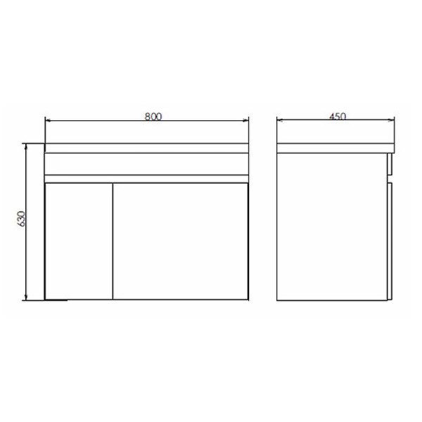 Тумба подвесная с раковиной Comforty Тромсе 800x450x630 дуб сонома (00004142219)