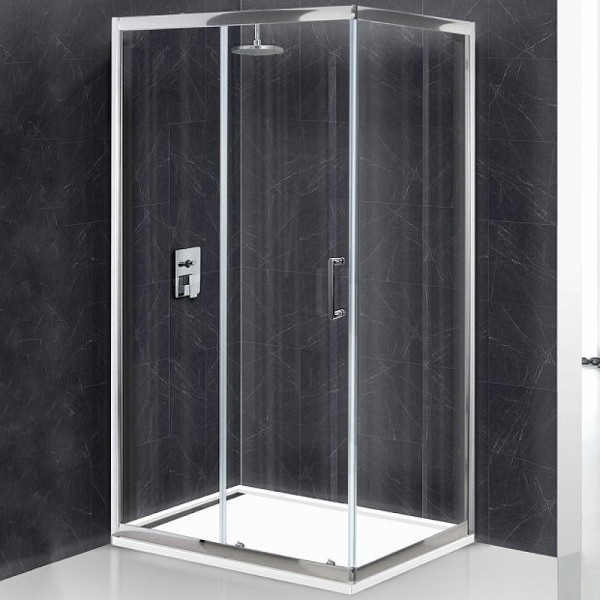 Душевой уголок BelBagno Uno 100x90x185 стекло прозрачное, профиль хром (UNO-AH-1-10/90-C-Cr)