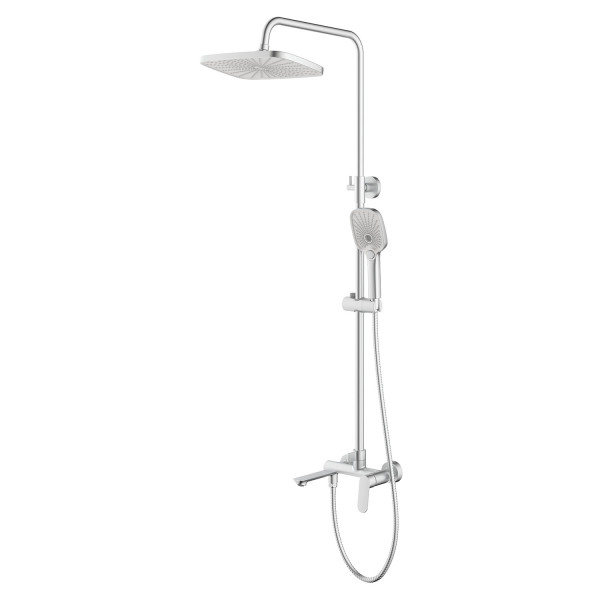 Душ гигиенический Azario Alanti с квадратным тропическим душем шланг 150 см сатин (AZ-K2332-1BN)