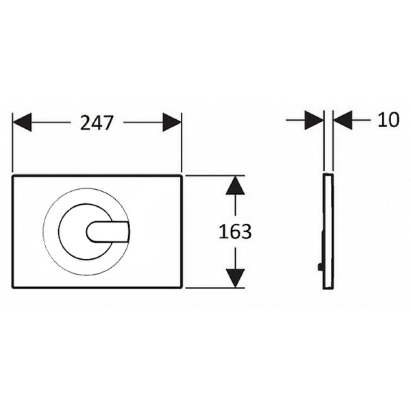 Клавиша смывная Creavit Power черный/белый (GP5001.02)