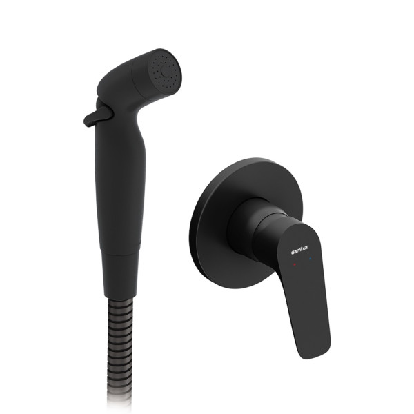 Смеситель для душа Damixa Jupiter монтируемый в стену с гиг. душем, черный (777510300) Смеситель для душа Damixa Jupiter монтируемый в стену с гиг. душем, черный (777510300)