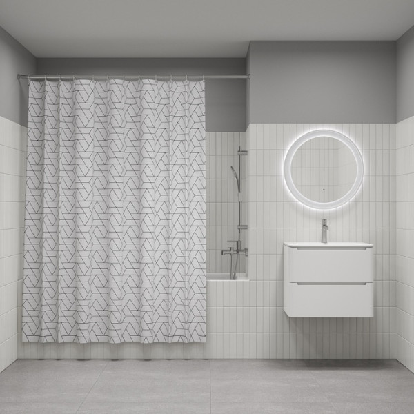Шторка для ванн текстильная Iddis Base 180x200 белая (BB01P18i11)
